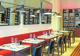 A view of the interior of the restaurant.