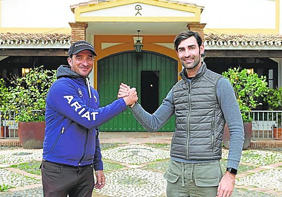 The two riders at the Indalo stud farm on Los Ortejones finca in Mijas.
