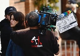 Milena Smit on a recent shoot in Malaga for the sequel to the series The Snow Girl.