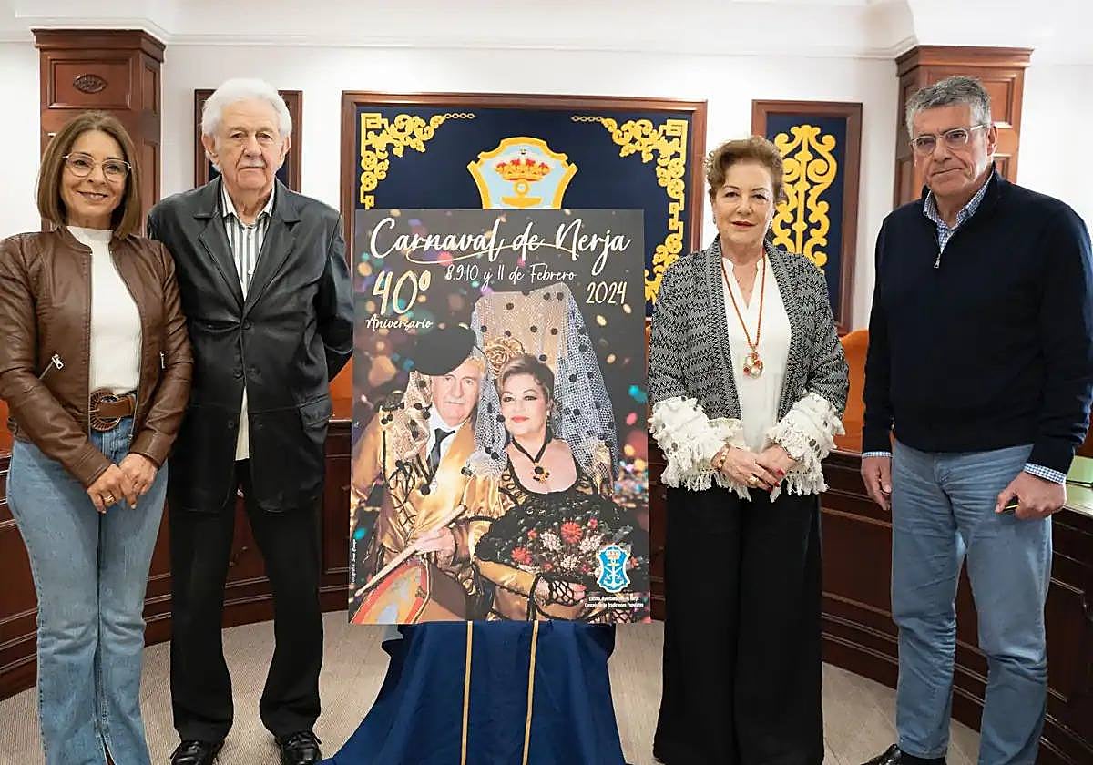 The presentation of Nerja carnival's 2024 poster.