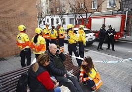 Emergency services at the scene of the incident.