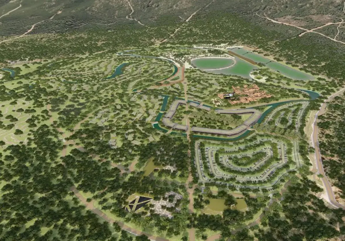A visualisation of the Transcendence mega sports complex on the Llanos de Matagallar.