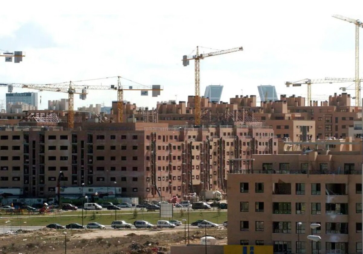 Construction of housing in Madrid.