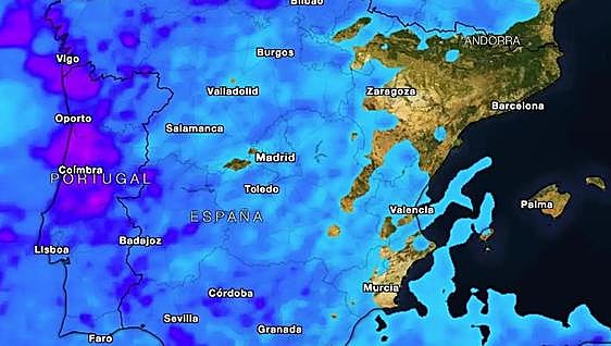 Met Office forecasts arrival of new Atlantic front bringing a band of cold and wet weather to Spain