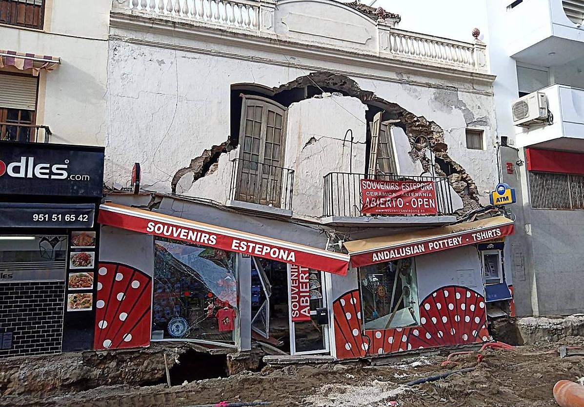 The building collapsed during the excavation of an external trench.
