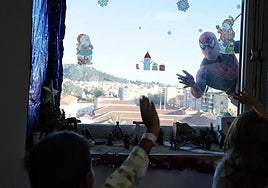Spider-Man visits the oncology patients at the Hospital Materno-Infantil in Malaga every year to add some cheer.