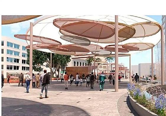 A virtual image of Plaza de la Nogalera.