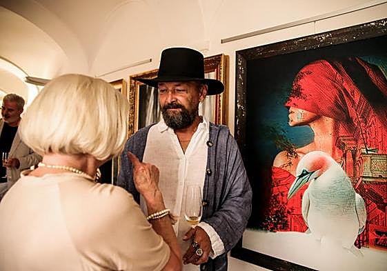 The Czech artist at one of his previous exhibitions.