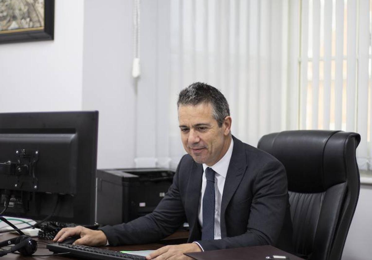 Glendon Martinez in his office.