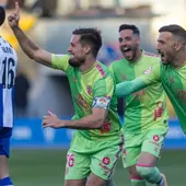 Genero celebrates giving Malaga the lead.