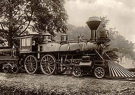 A steam train in the 20th century.