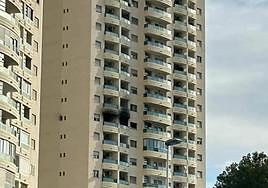 The scene of the blaze this Monday morning.