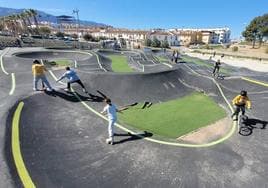 Although the pump track is designed for cyclists, it can also be used by those who prefer skateboards or scooters.