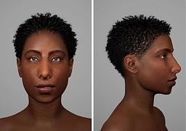 Reconstruction of Pepita's face with artificial intelligence, based on the remains found in the Nerja Cave.