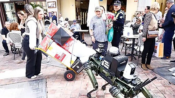 Watch as Malaga police show off their new AI-powered crime-fighting robot 'dog'