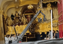 Jordi Cruz, Pepe Rodríguez and Samantha Vallejo-Nágera (right), in the recording at the Cofradía de la Paloma.