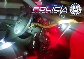 The snake inside the car