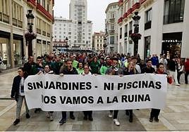 The protest in the centre of Malaga on Thursday.