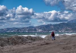 Mounds of sand on Motril's Playa Granada.