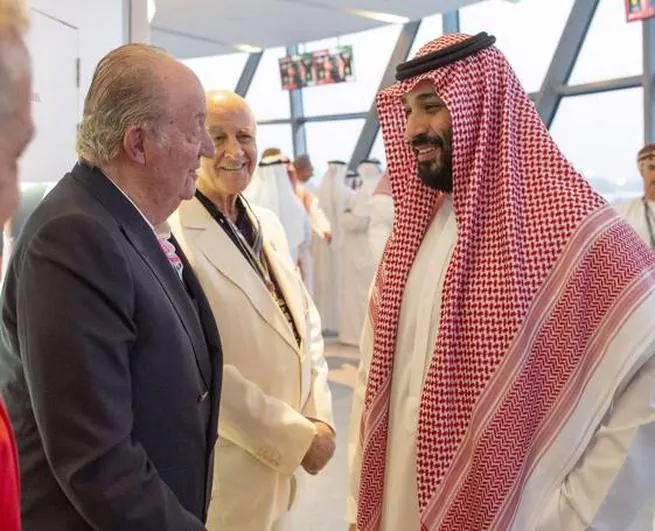 Emeritus King Juan Carlos with the crown prince of Abu Dhabi.
