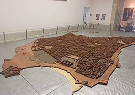 Image of the model of Cadiz city as it was in 1779 in the Museum of Las Cortes.