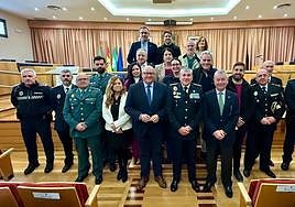 New Local Police chief Rafael Mora with the mayor and other councillors.