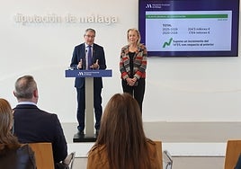 Francisco Salado and Kika Caracuel, this Wednesday, at the Diputación