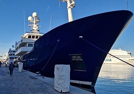The yacht Cupani moored in the marina of Malaga