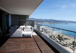 Balcony of one of the penthouses already on sale.