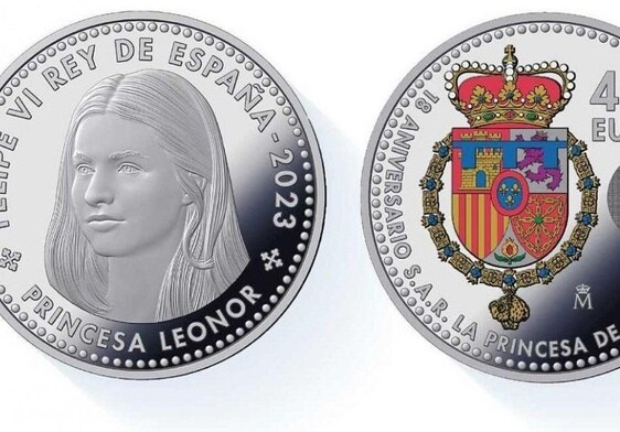 The 40-euro coin that commemorated the coming of age of Princess Leonor.