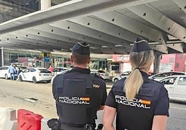 National Police officers at Malaga Airport (file image).