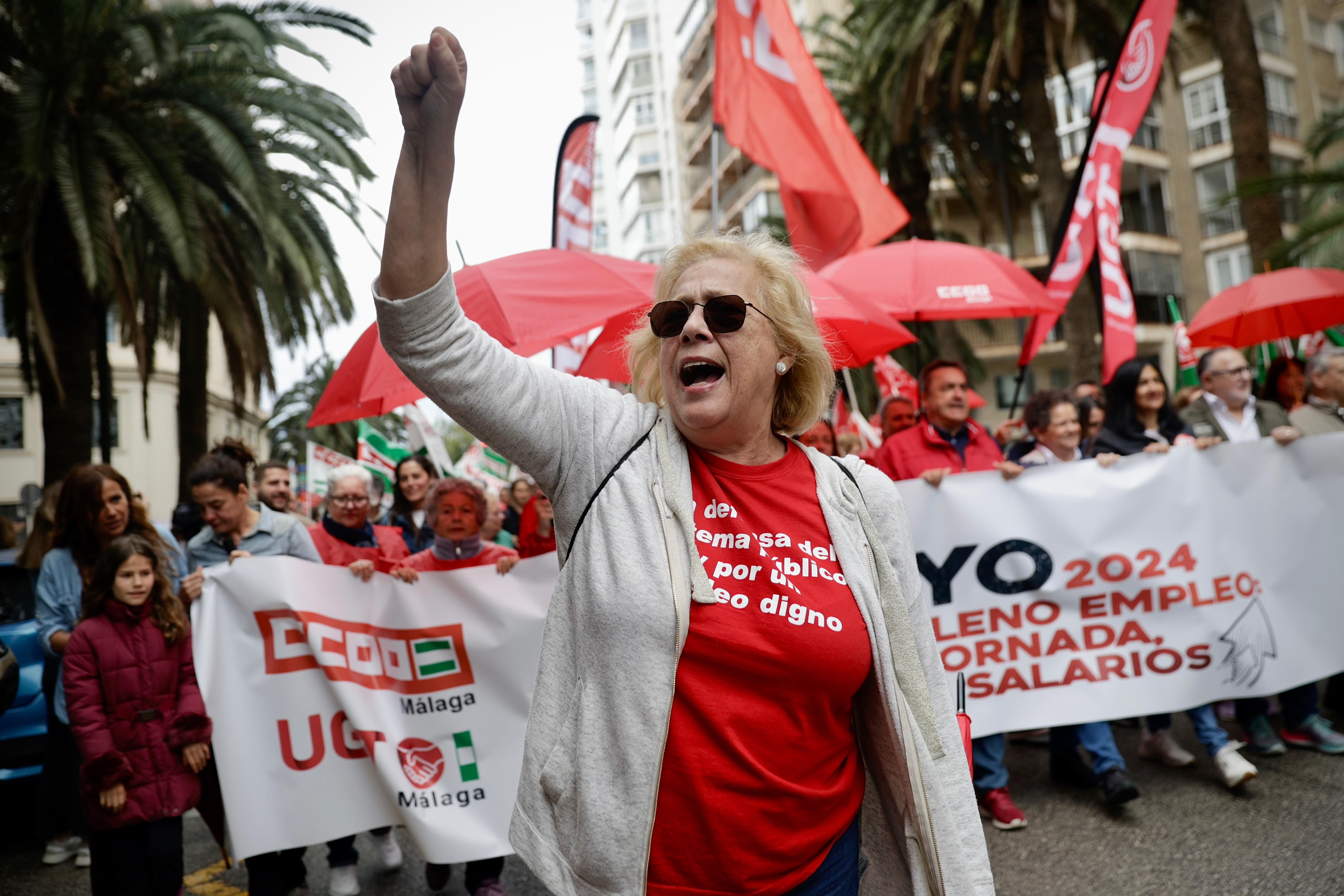 In pictures, Labour Day rally takes to the streets of Malaga