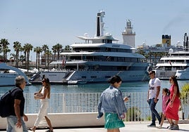 Who is the owner of Moonrise, the opulent 220m dollar megayacht docked in Malaga this weekend?