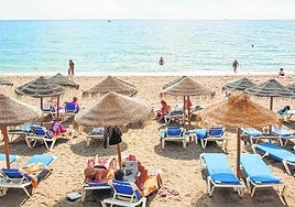 File image of tourists on a Costa del Sol beach.