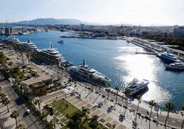 Distribution of the megayachts currently moored in the marina of Malaga.