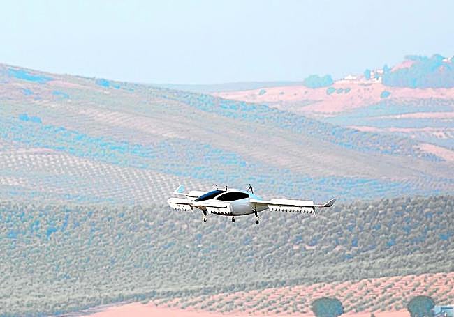 The Lilium passenger drone during a test flight.
