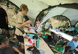 Cubs and Beavers hard at work at their camp near Alhaurín el Grande.