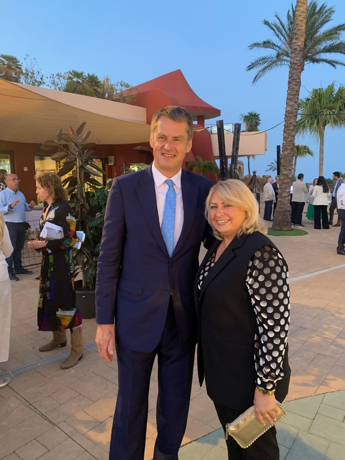 British Ambassador to Spain Hugh Elliott with Ana María Muñoz, councillor for tourism at Nerja town hall.
