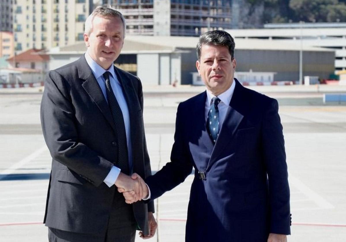 Sir Ben Bathurst with Chief Minister Fabian Picardo on Tuesday.