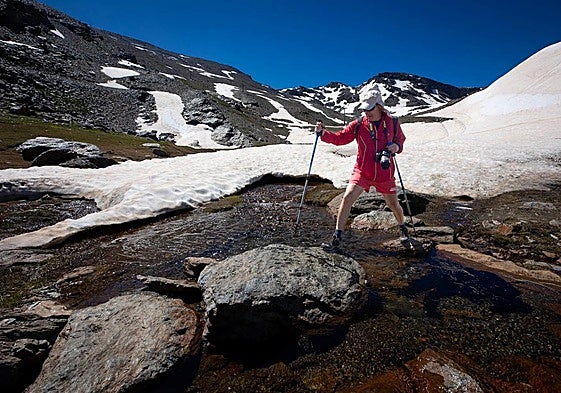 Thawing snow gushes down the mountains in Granada's Sierra Nevada.