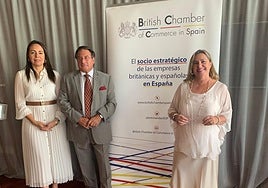 Miriem Diouri and Derek Langley of the British chamber with Marisa Moreno, representing the Danish chamber.