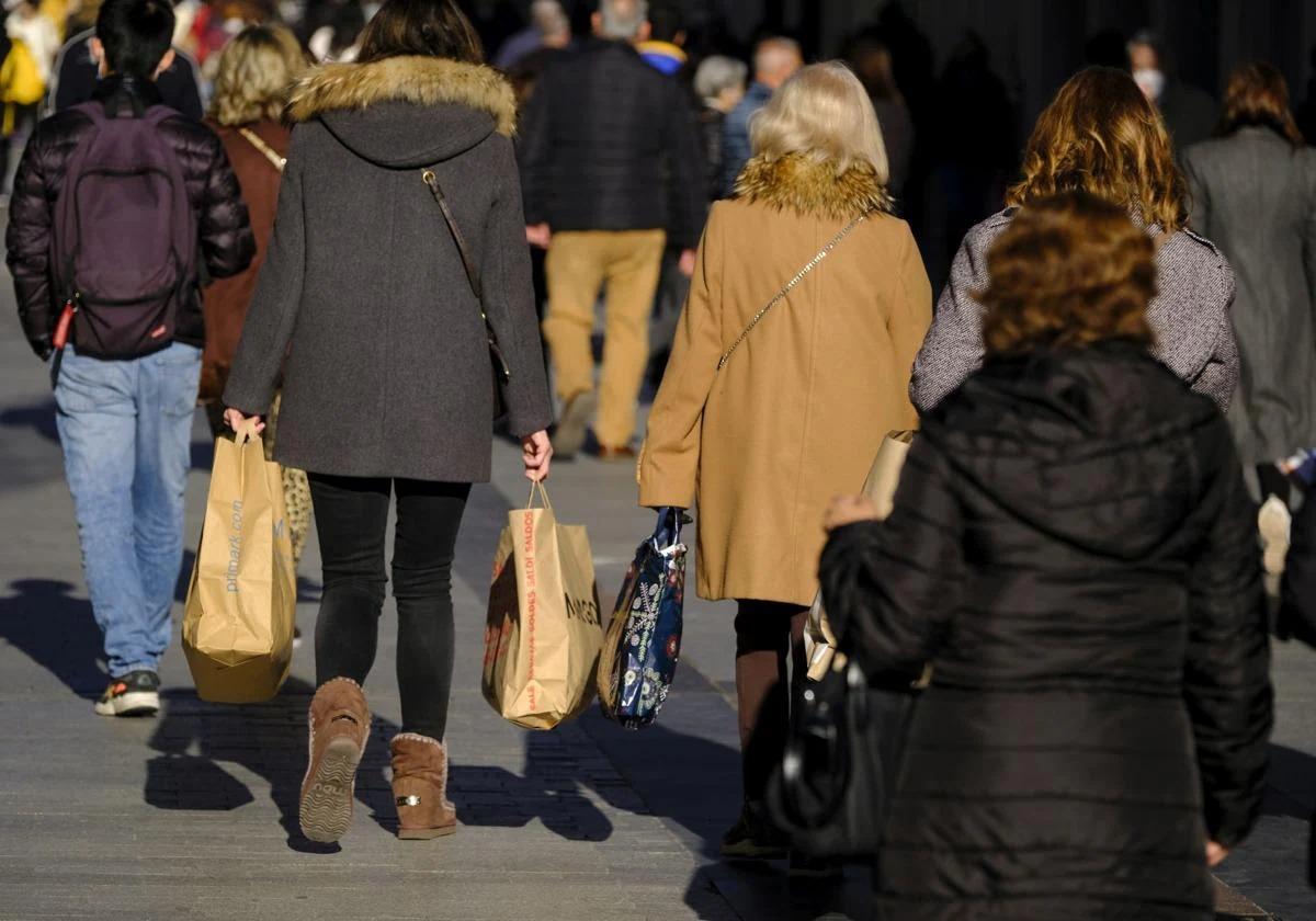 Shoppers in the centre of Madrid.