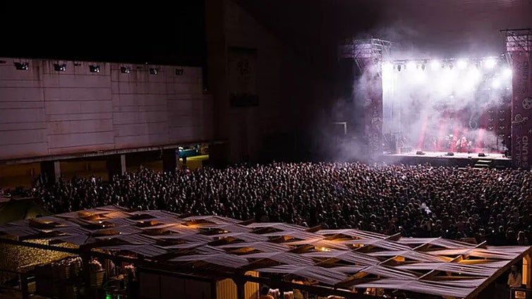 Concert venue set up for Malaga CF season ticket holders to watch crucial league play-off final