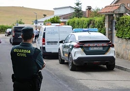 The street in which the incident happened cordoned off by the Guardia Civil.
