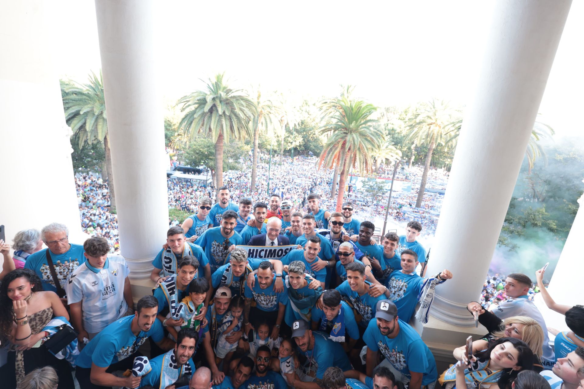 Fans celebrate Malaga CF's promotion as squad take open-top bus tour, in images