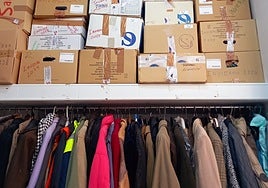 Archive image of the clothing warehouse of the San Juan de Dios reception centre in Malaga.