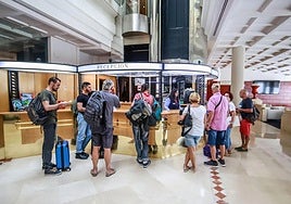 Hotel reception in Bilbao.