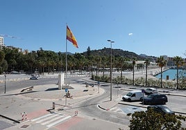 Space at the entrance to the Palmeral in the port of Malaga where the new big wheel will be located.