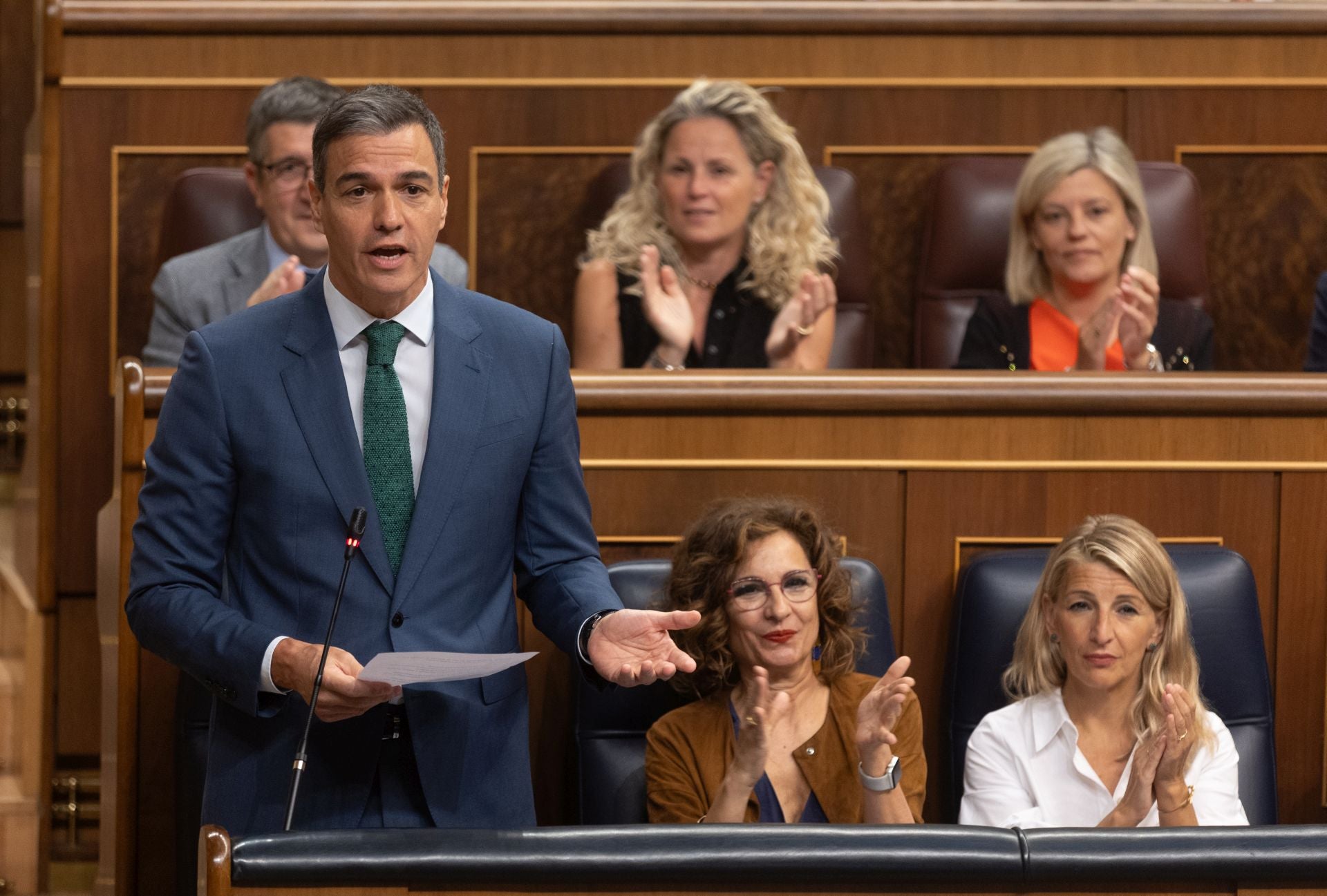 Pedro Sánchez during a session at the Congreso de los Diputados in Madrid.