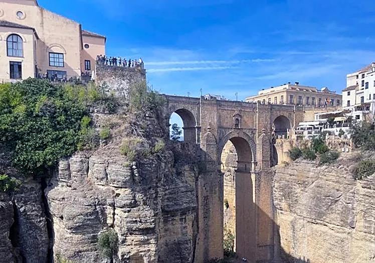The Puente Nuevo in Ronda, a not-so-new bridge that links up the town over the Tajo gorge.